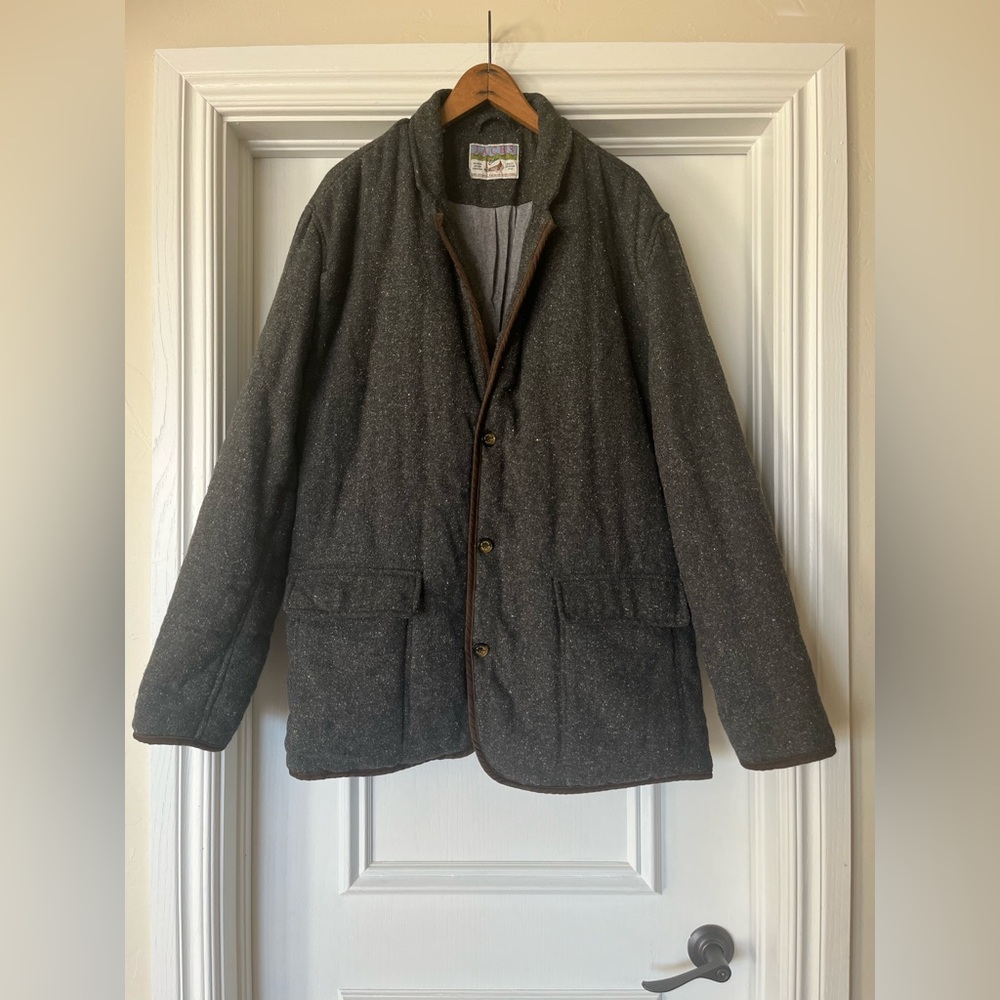 Jachs Men’s Size XL Jacket Black Blended Pattern Brown Accents Lined Casual
